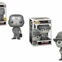 Toy Temple 2x Funko POP! 50s Vision Marvel Wanda Vision #714 [Common And Chase Bundle]