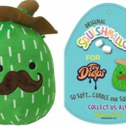 Toy Temple Squishmallow 7" Marcellus The Cactus With Mustache And Sombrero Super Soft Mochi Squishy Plush Toy