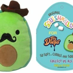 Toy Temple Squishmallow 7" Austin The Avocado Cowboy With Mustache Super Soft Mochi Squishy Plush Toy