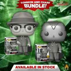 Toy Temple 2x Funko POP! 50s Vision Marvel Wanda Vision #714 [Common And Chase Bundle]